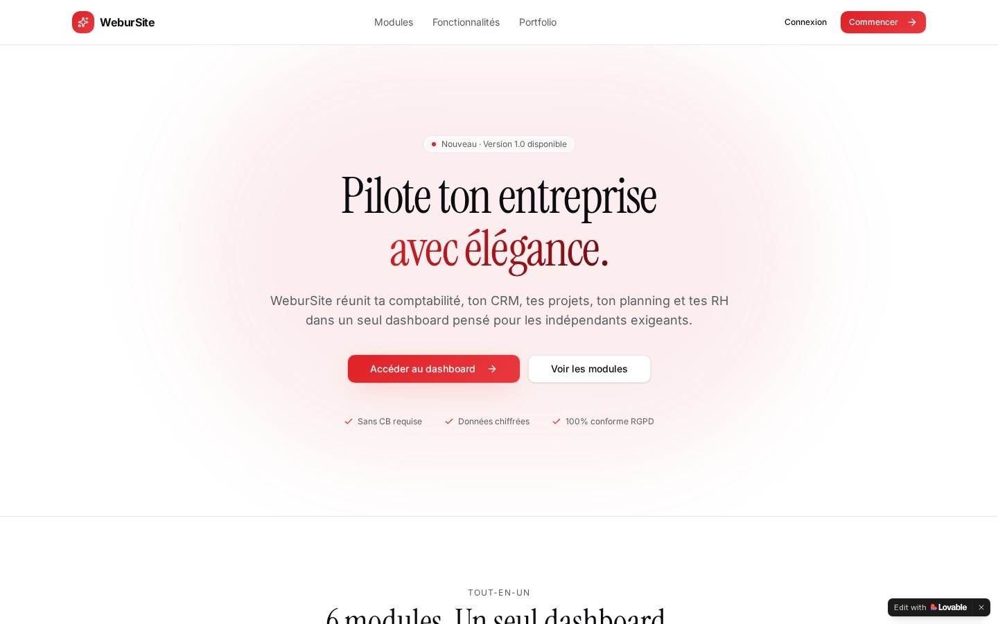 Aperçu du site Webur Suite Pro